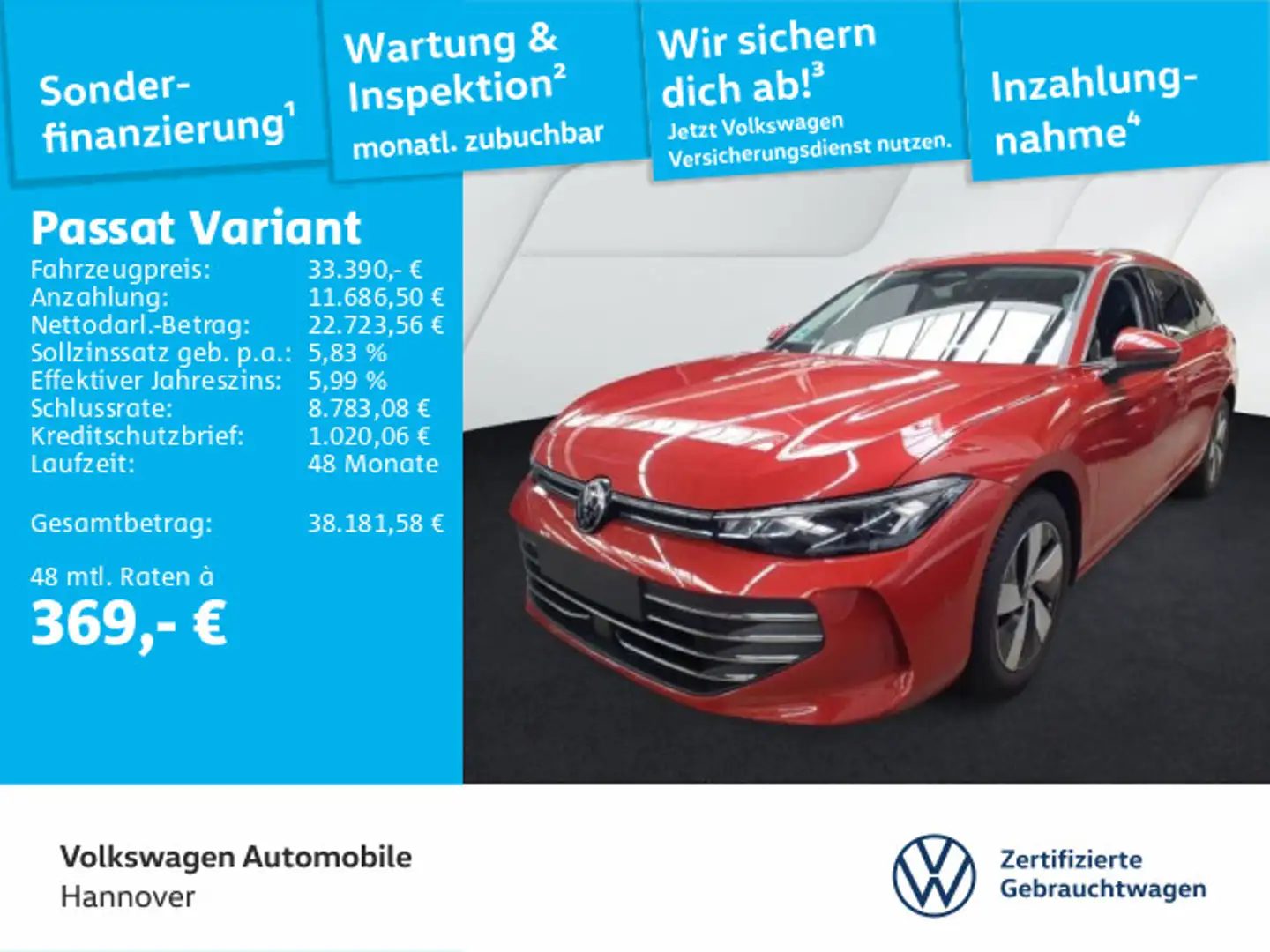 Volkswagen Passat Variant 1.5 eTSI DSG Business Navi AHK LE Rot - 1