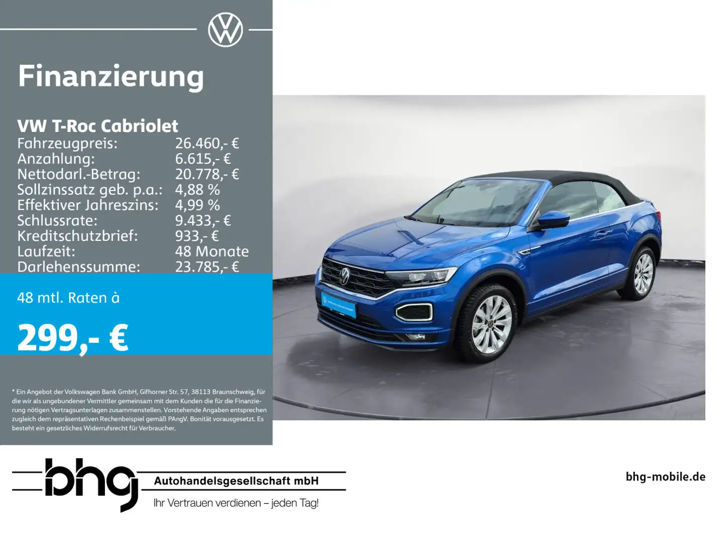 Volkswagen T-Roc 1.5 TSI ACT OPF DSG R-Line Blau - 1