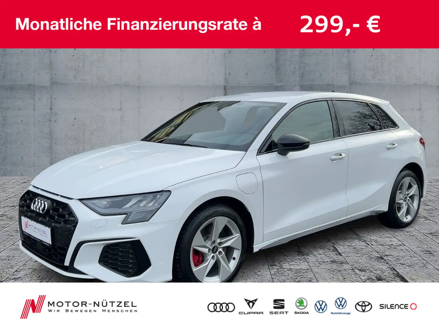 Audi A3 45 TFSI e S-TR S-LINE PDC+GRA+DAB Weiß - 1