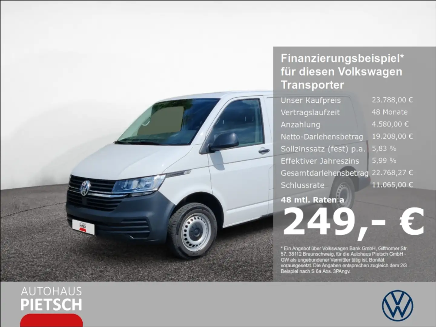 Volkswagen Transporter Kasten 2.0 TDI EcoPro Klima Komfort Alb - 1
