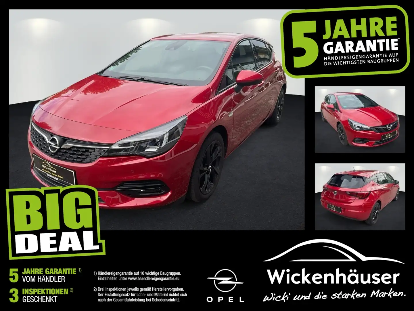 Opel Astra 1.2 Turbo GS Line LED+Navi+SHZ+Winterp. Rot - 1