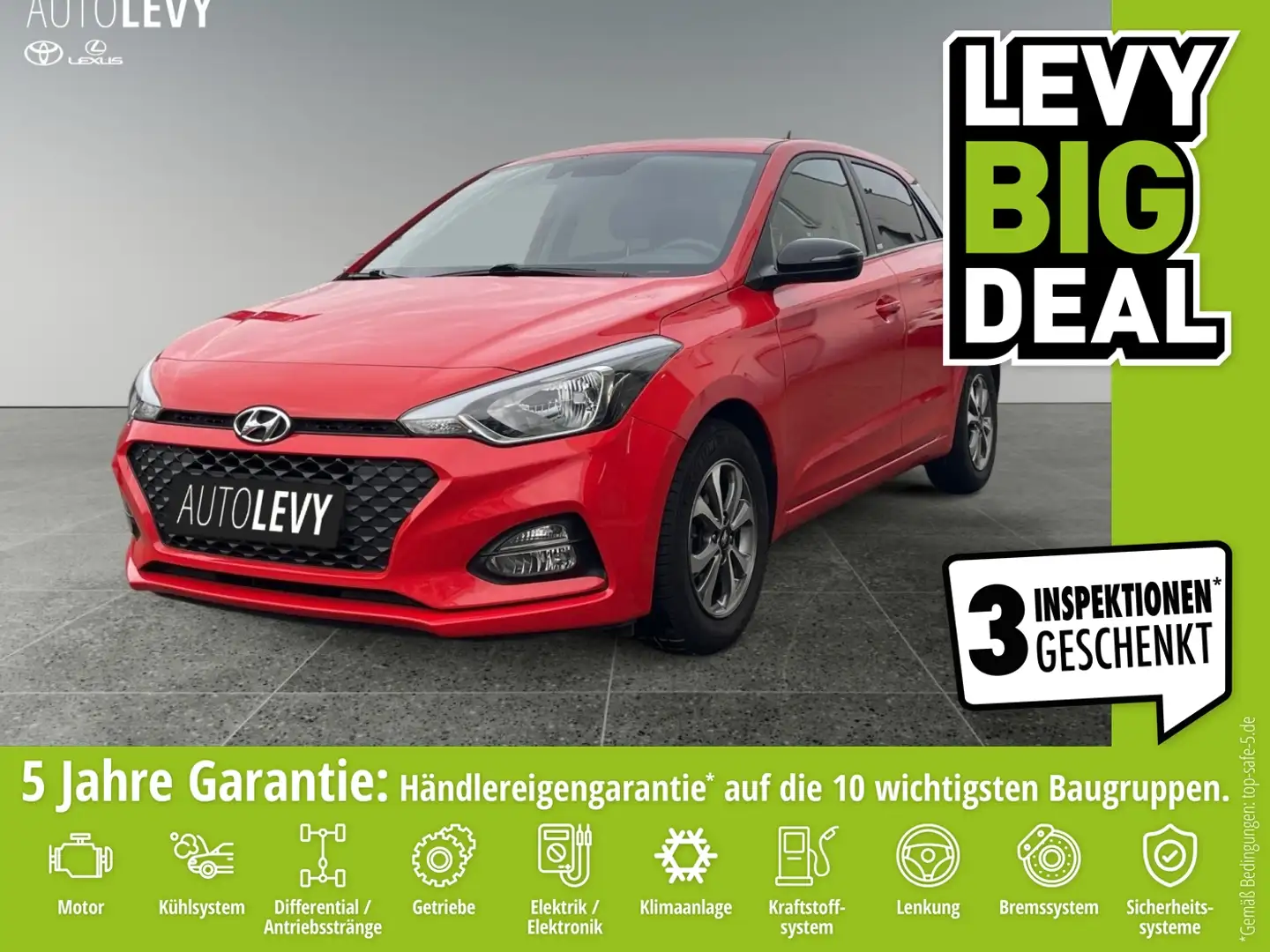 Hyundai i20 1.2 YES! +Kamera+SHZG+LHZG+Tempomat+PDC+ Roşu - 1