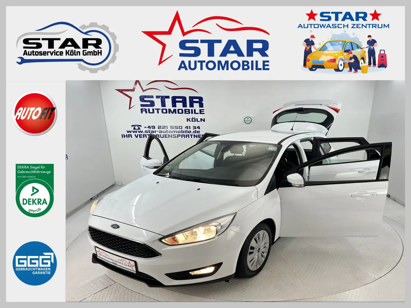 Ford Focus Focus Business Start/Stopp*1,5-88KW*NAVI*TEMP*EU6* Wit - 1