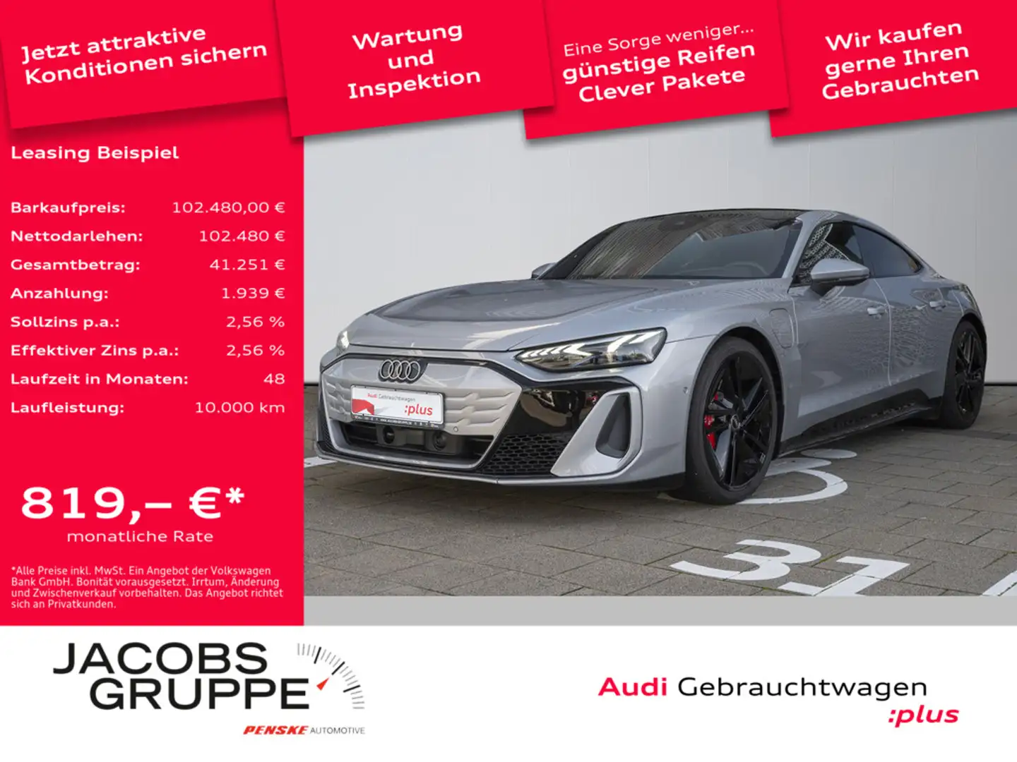 Audi e-tron GT S Facelift/S-Sitze/Pano/Laser/HuD/360° Argent - 1