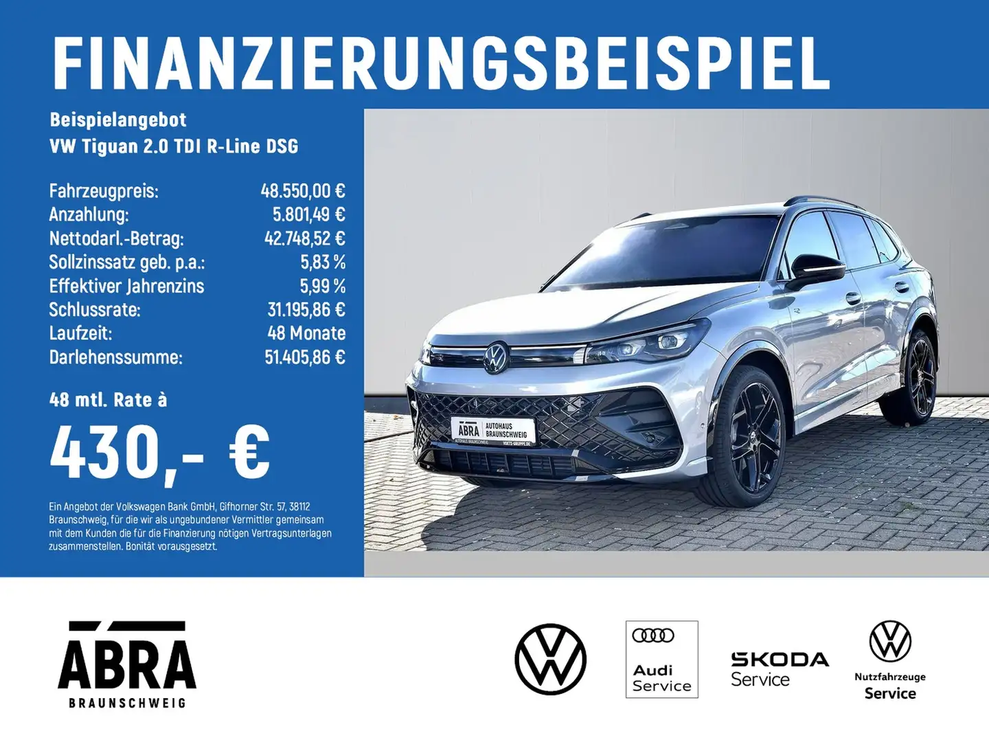 Volkswagen Tiguan 2.0 TDI R-Line DSG HuD+IQ.LIGHT+AHK+ACC Grau - 2
