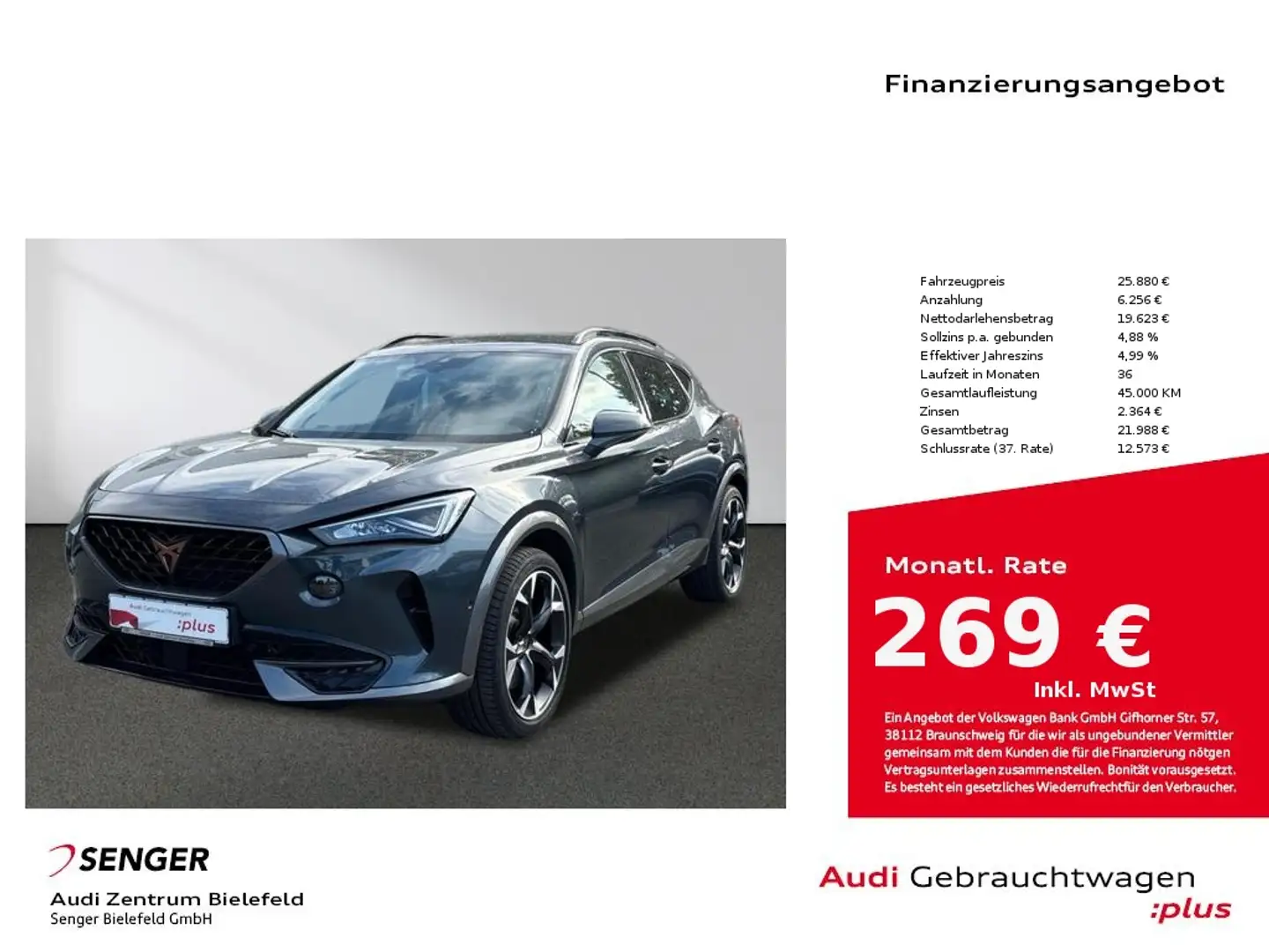 CUPRA Formentor VZ 1.4 eHybrid DSG CarPlay LED Navi Gris - 1