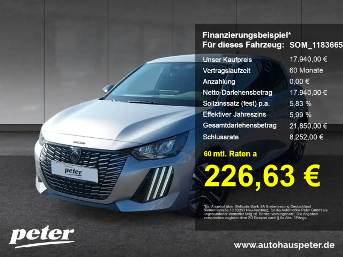 Peugeot 208 208 Allure 100 EAT8 Navi+Klima+LED+EPH+LM Grau - 1
