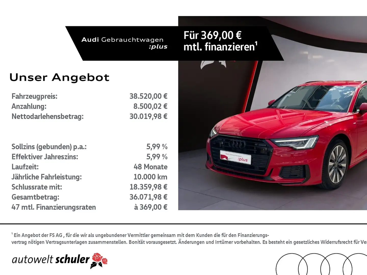 Audi A6 Avant 40 2.0 TDI S-tronic sport S-line AHK Matrix Rosso - 1
