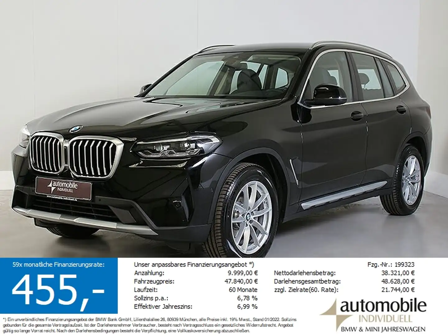 BMW X3 xDr. 20dA LED Parkassistent Navi Sportsitze Schwarz - 1
