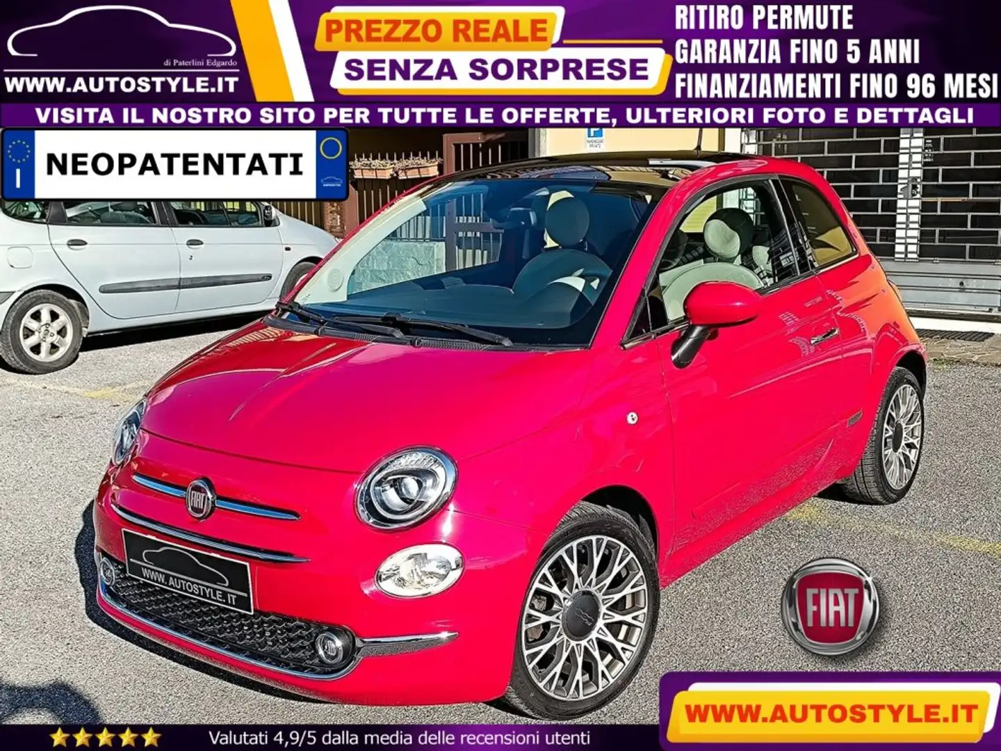 Fiat 500 1.2 Lounge Rosso - 1