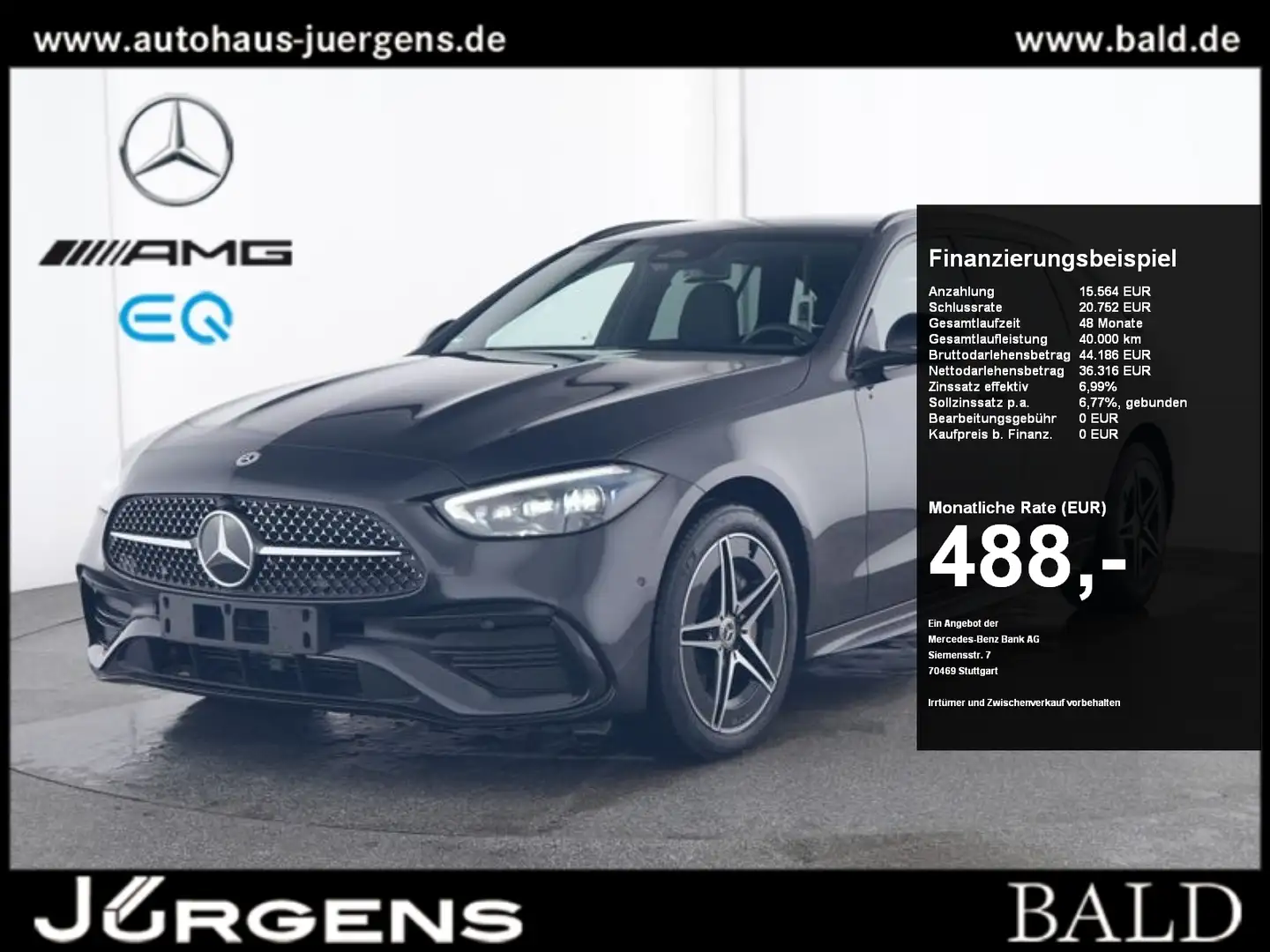 Mercedes-Benz C 300 de T AMG-Sport/DIGITAL/360/Pano/Night/Dist Grau - 1