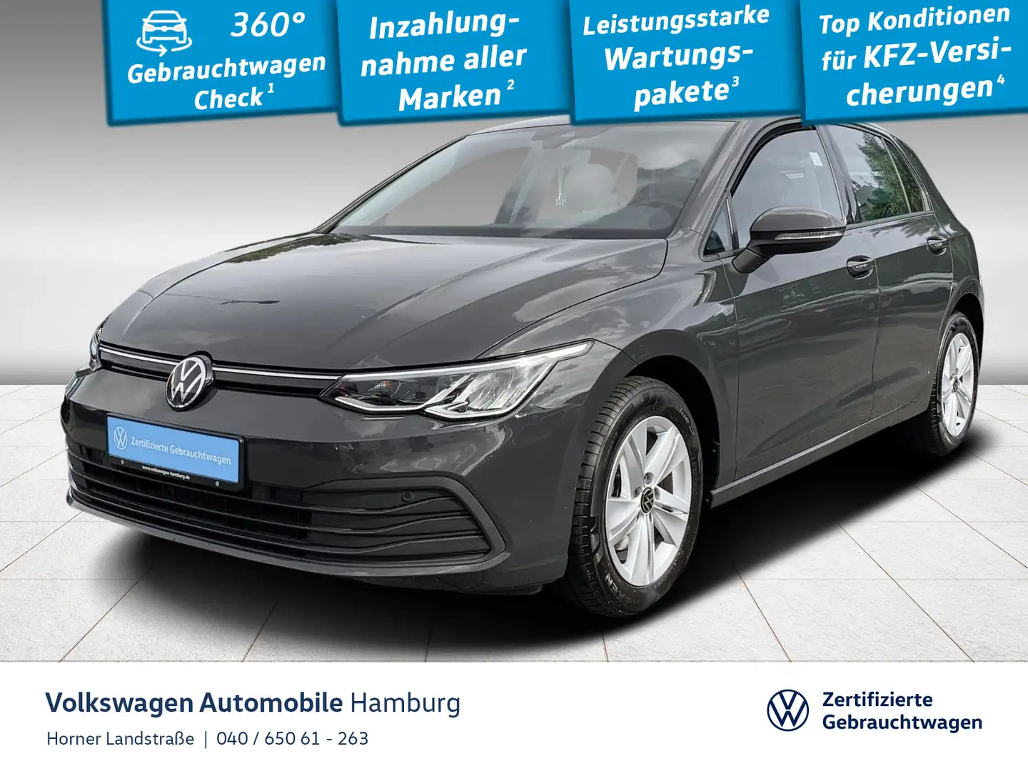 Volkswagen Golf VIII Life 2.0 TDI DSG Navi Sitzheizung PDC Gris - 1