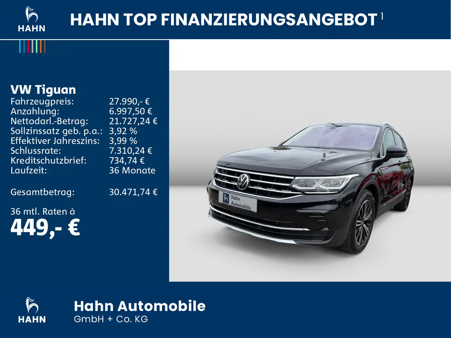 Volkswagen Tiguan Elegance 2.0TDI AHK Matrix Kamera ACC Nav Noir - 2