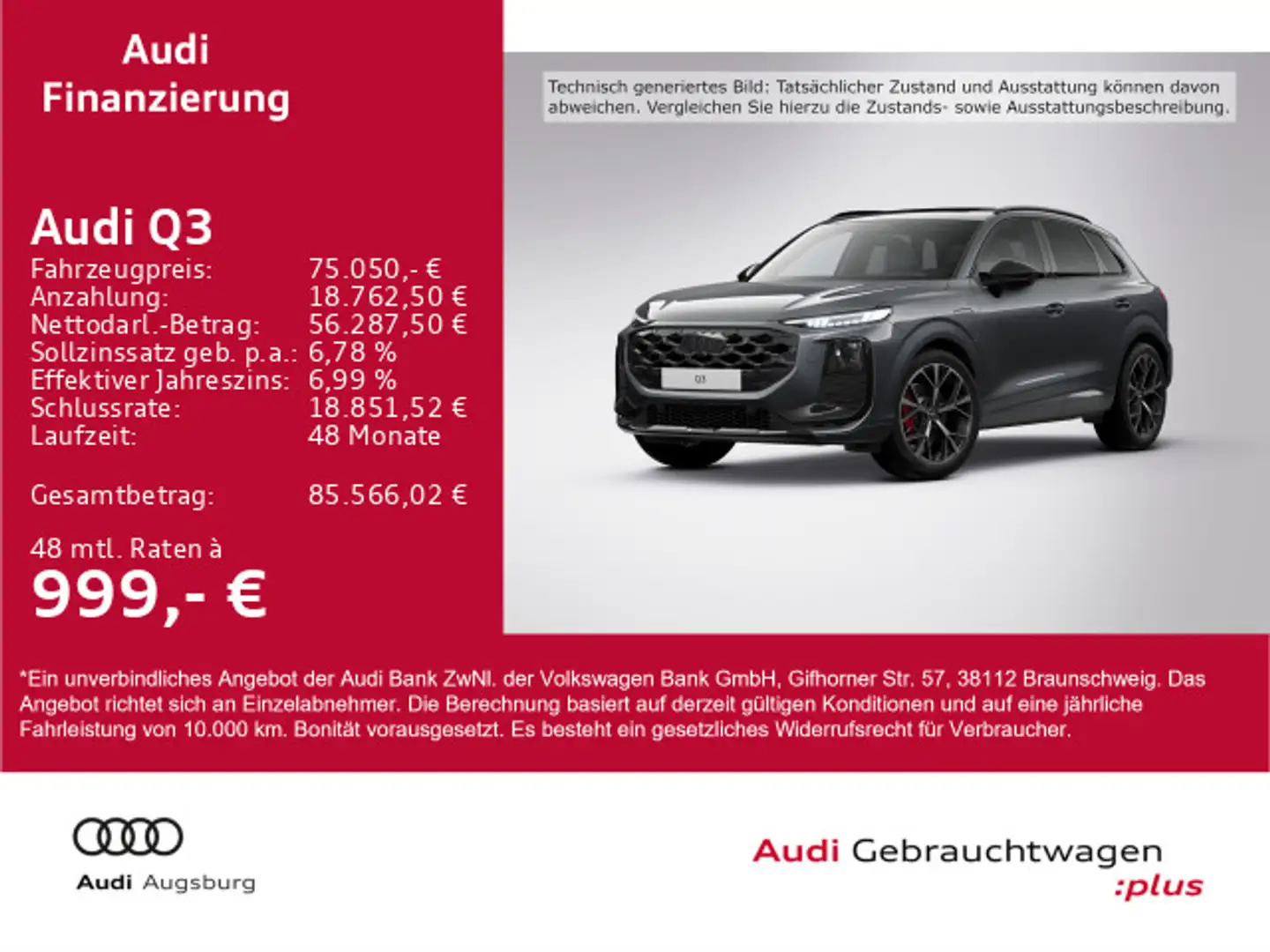 Audi Q3 SUV e-hybrid S tronic *HdUp*PANO*SONOS* Grau - 1