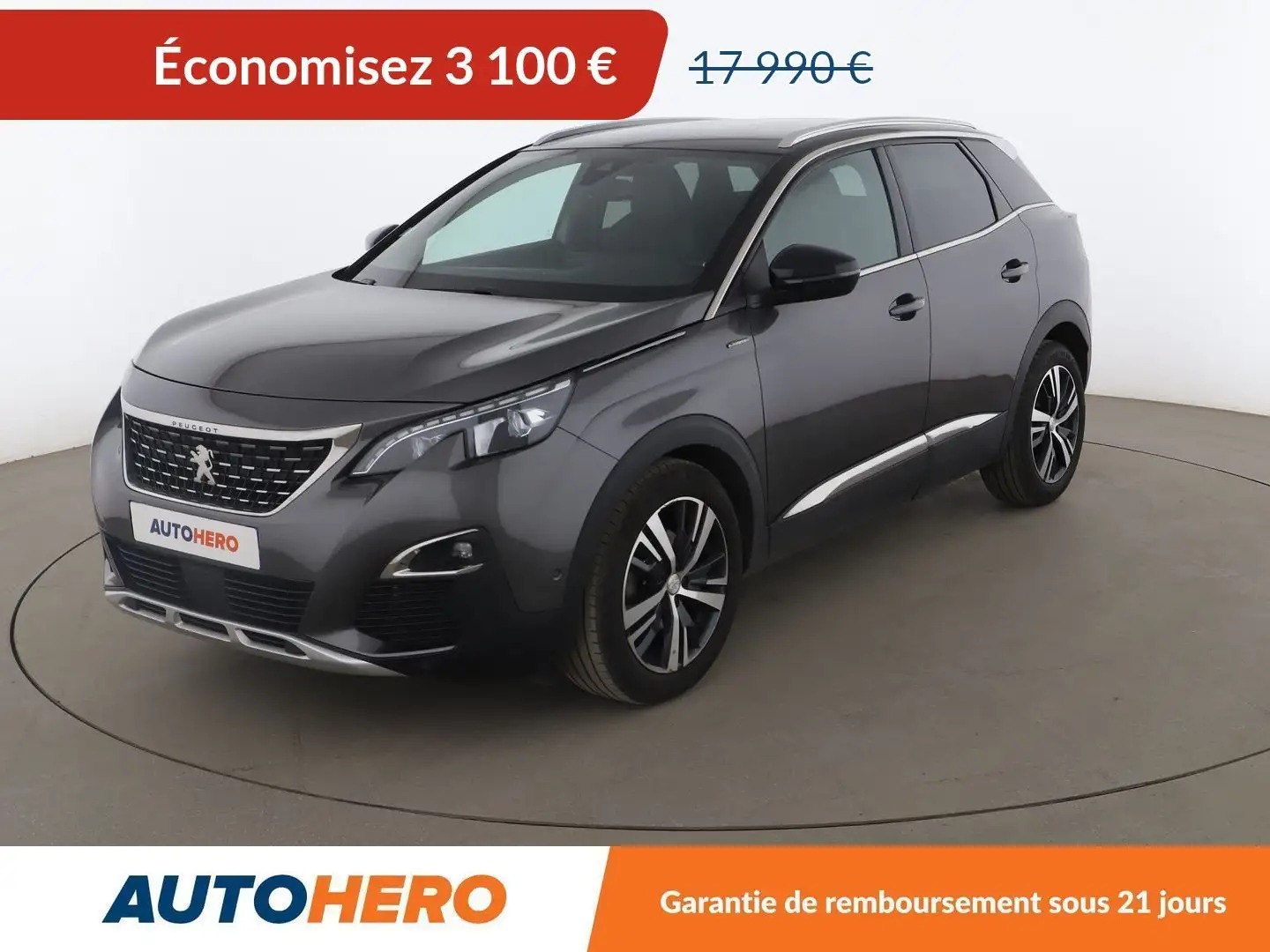 Peugeot 3008 1.5 Blue-HDi GT Line Gris - 1