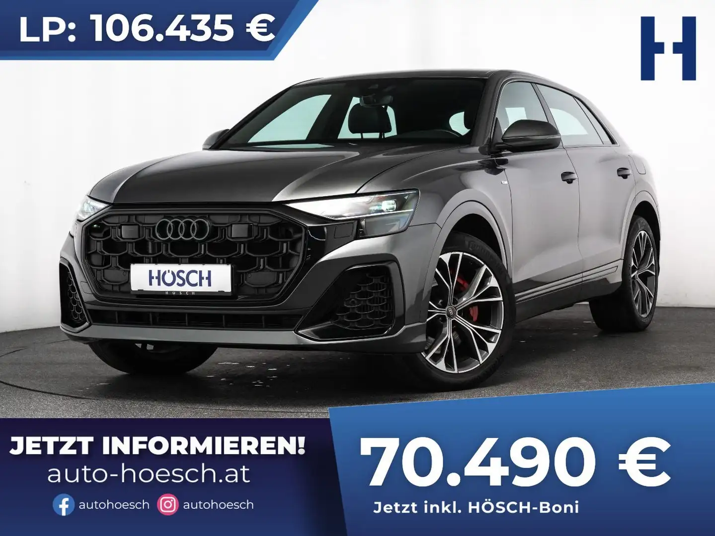 Audi Q8 55 TFSI e quattro 2xS-LINE BLACK LUFT GLEICH SICH Grau - 1