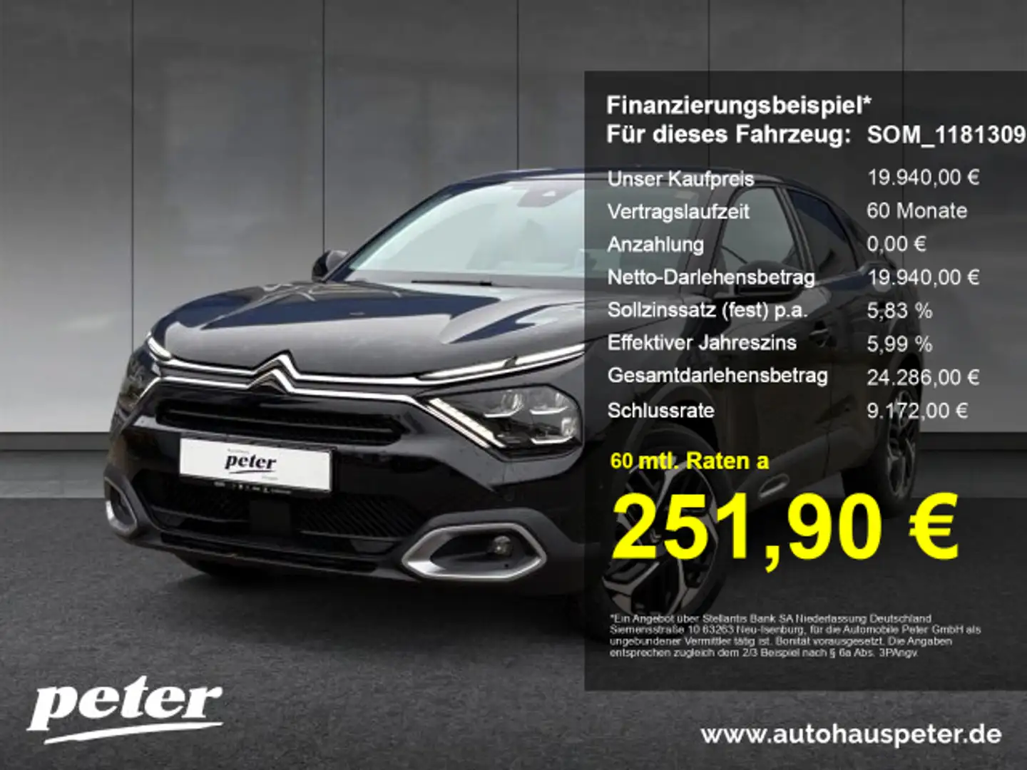 Citroen C4 C4 PureTech 130 Max +HUD+Navi+SHZ+LED+Kamera+ Schwarz - 1