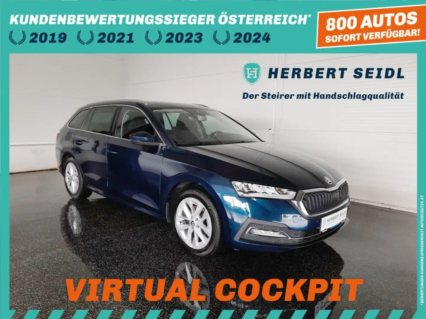 Skoda Octavia Combi STYLE 2,0 TDI *LED & DYN BLINKER / HEAD-UP / VIRTUELL / NAVI / AHV / ACC / MEMORY* Blau - 1