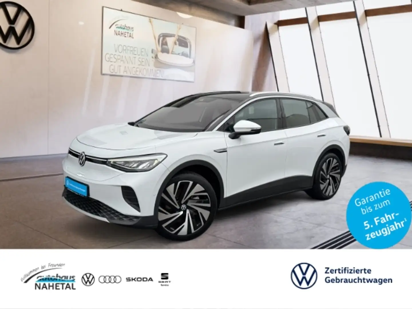 Volkswagen ID.4 PRO LED NAVI AHK 21'' DCC ACC REAR VIEW APP 3Z-KLI Blanc - 1