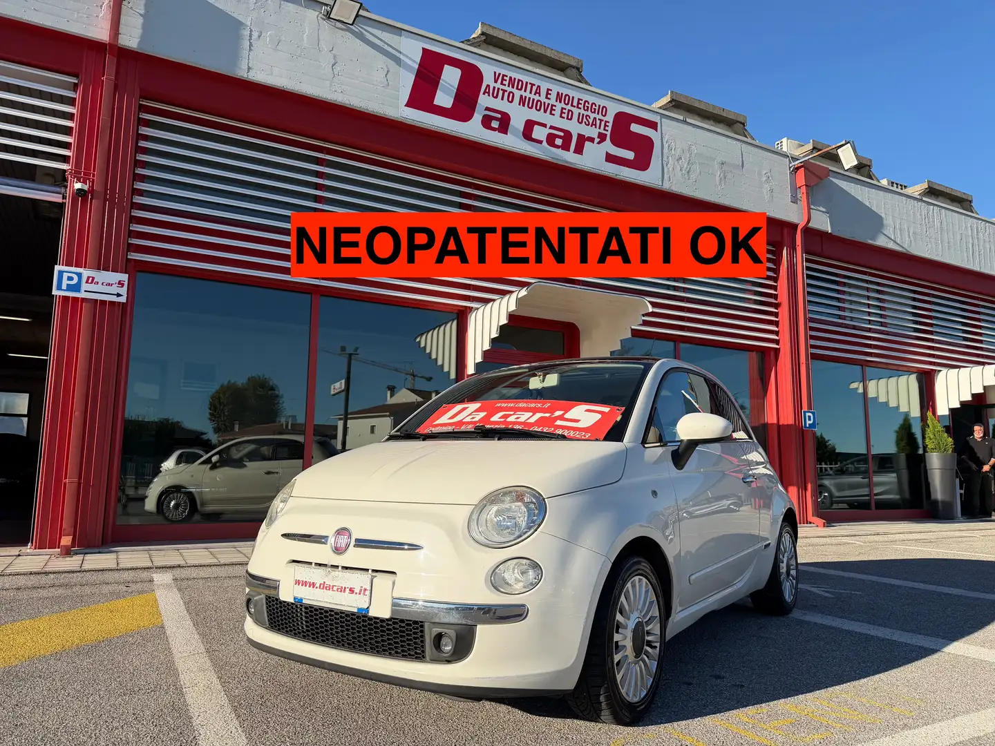 Fiat 500 1.2 Lounge 69cv, NEOPATENTATI OK! Bianco - 2