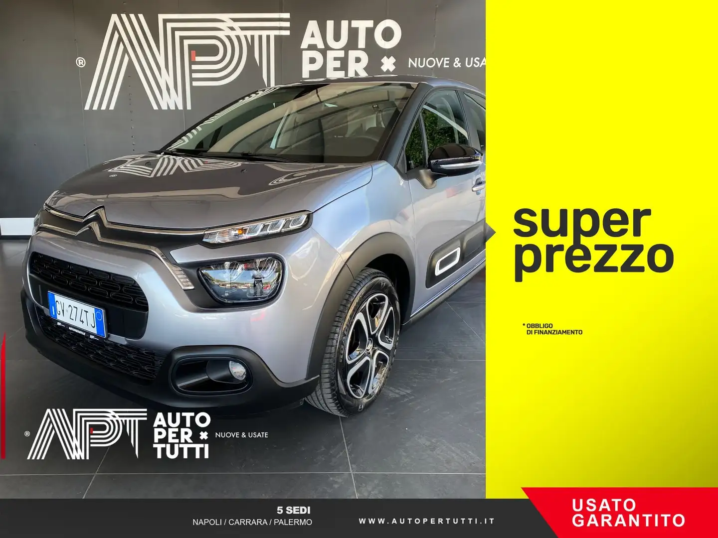 Citroen C3 C3 1.2 puretech Plus s&s 83cv neopatentati Grijs - 1