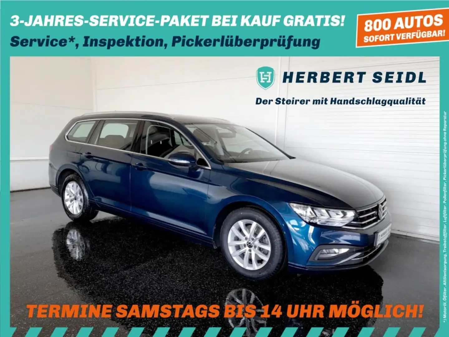 Volkswagen Passat Variant BUSINESS 2,0 TDI DSG *VOLL-LED / NAVI / AHV & KAMERA / ACC / SPORTMASSAGESITZ / E-KLAPPE / TRAVEL ASSIST* Blau - 1