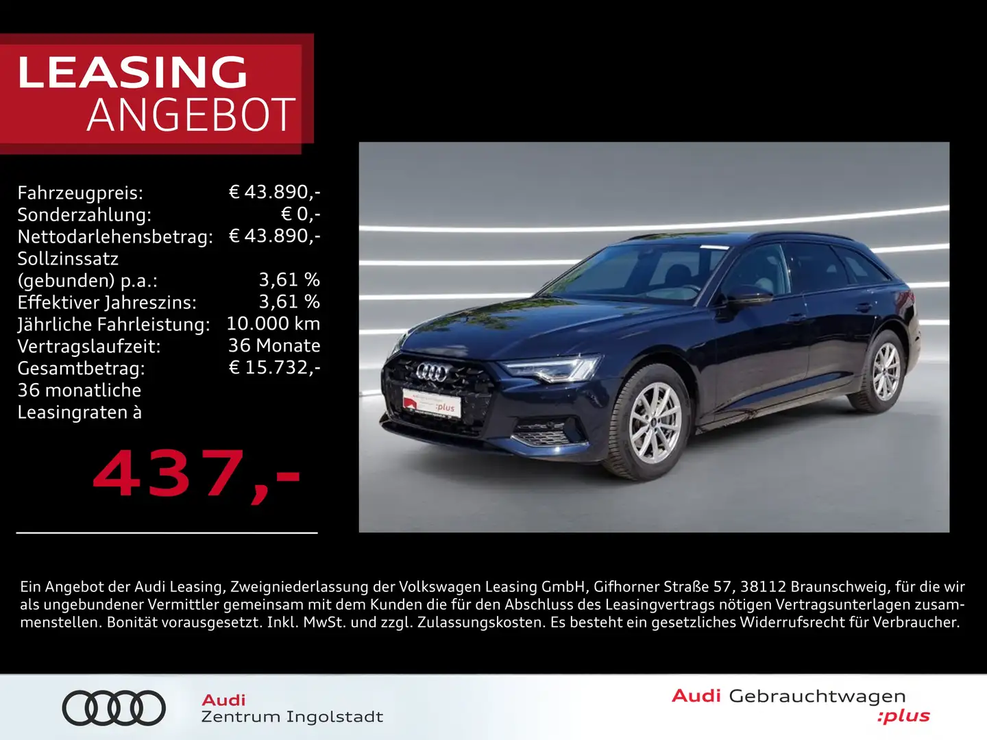Audi A6 Avant 40 TDI MATRIX ACC HuD Opt-schw Advanced Kék - 1