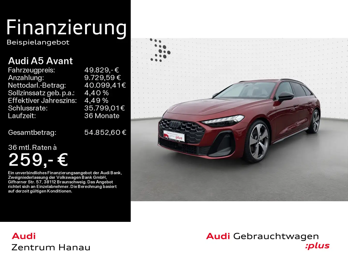 Audi A5 TDI*S-LINE*LED*20ZOLL*KAMERA*NAVI*KAMER Rot - 1