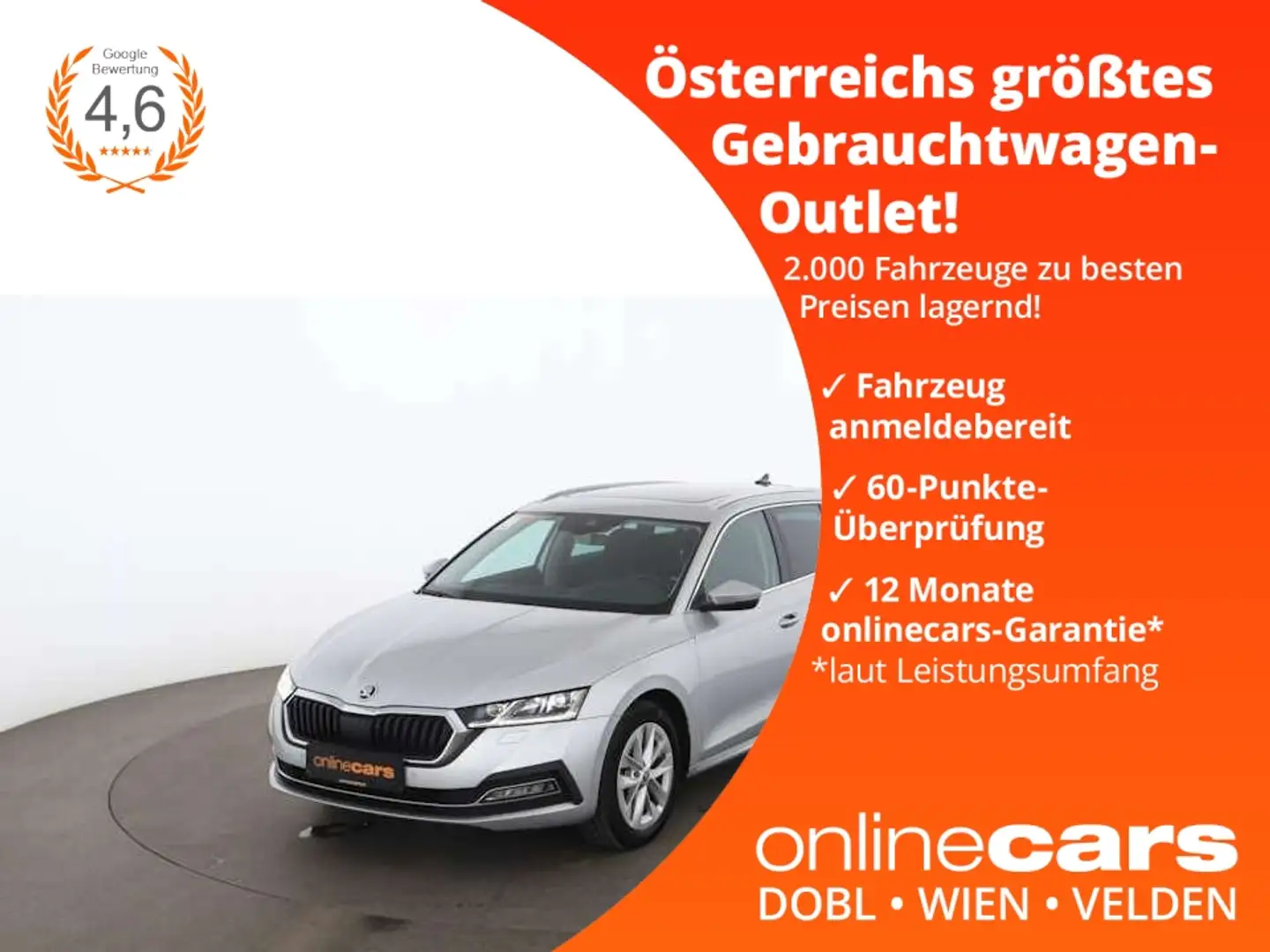 Skoda Octavia Combi 2.0 TDI Style Aut MATRIX SKY RADAR Srebrny - 1