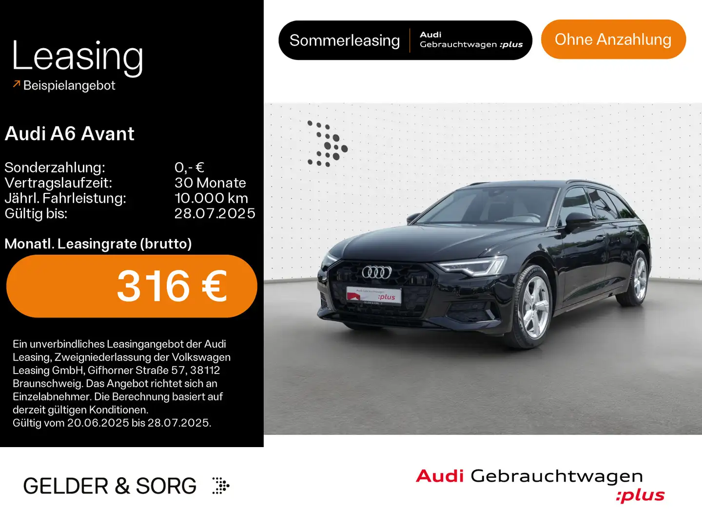 Audi A6 40 TDI Sound*HuD*360°*Matrix Schwarz - 1