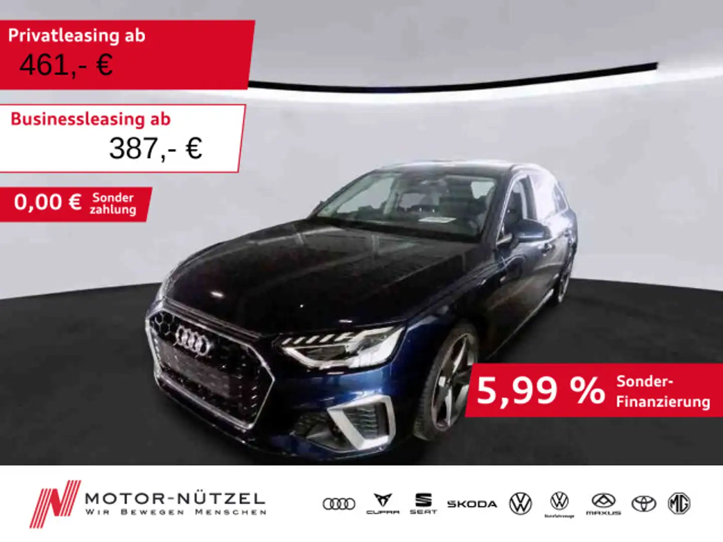 Audi A4 40 TFSI S-TR S-LINE LED+NAVI+AHK+ACC+VC Blau - 1