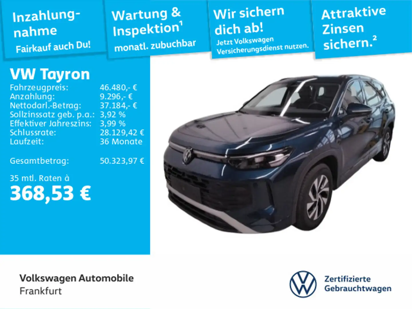 Volkswagen Tayron 1.5 TSI eHybrid DSG Life Navi ACC LED Rüc Blau - 1