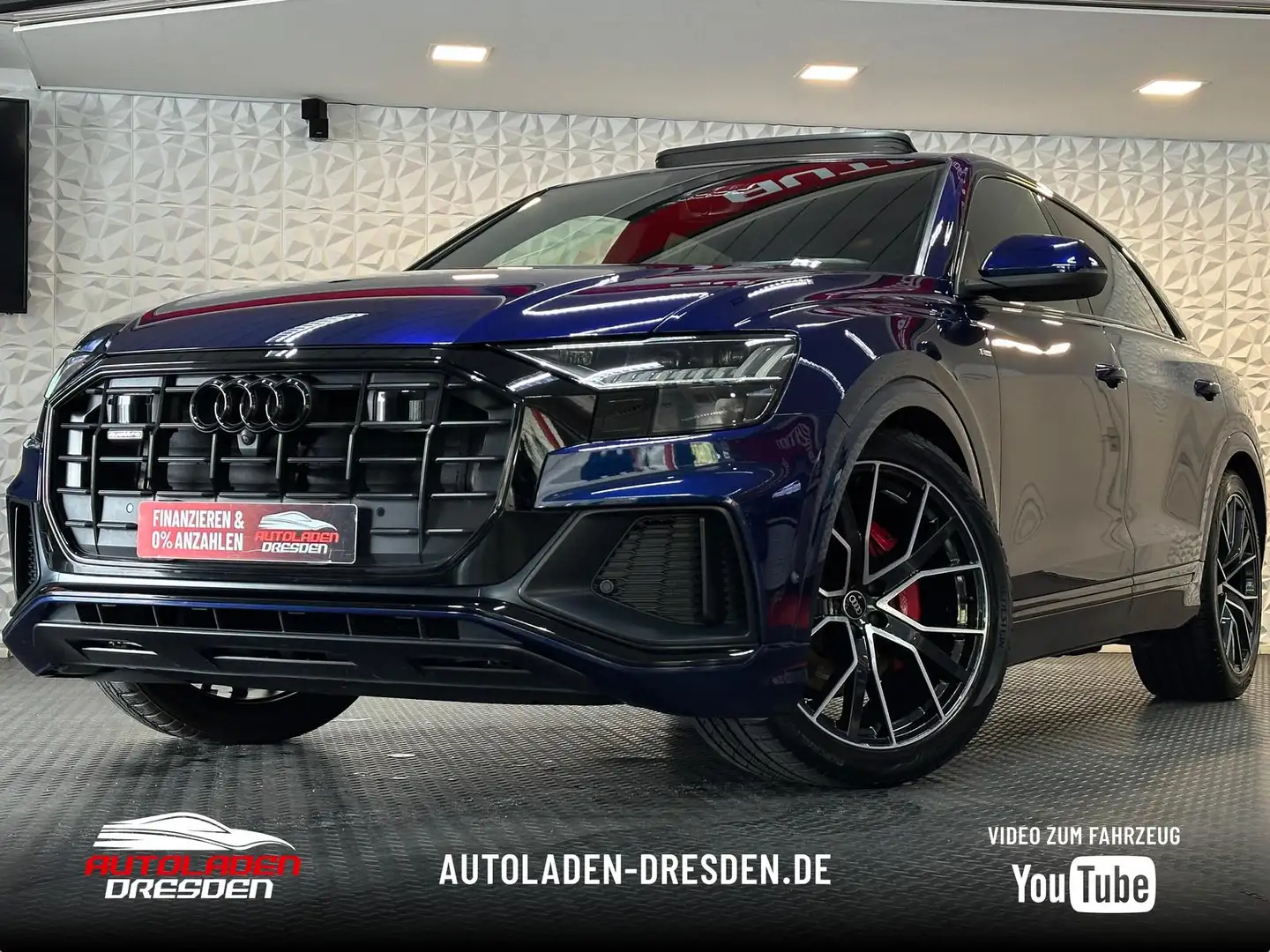 Audi Q8 50TDI QUATTRO S LINE #MATRIX#PANO#B&O#AHK#AIR Modrá - 1