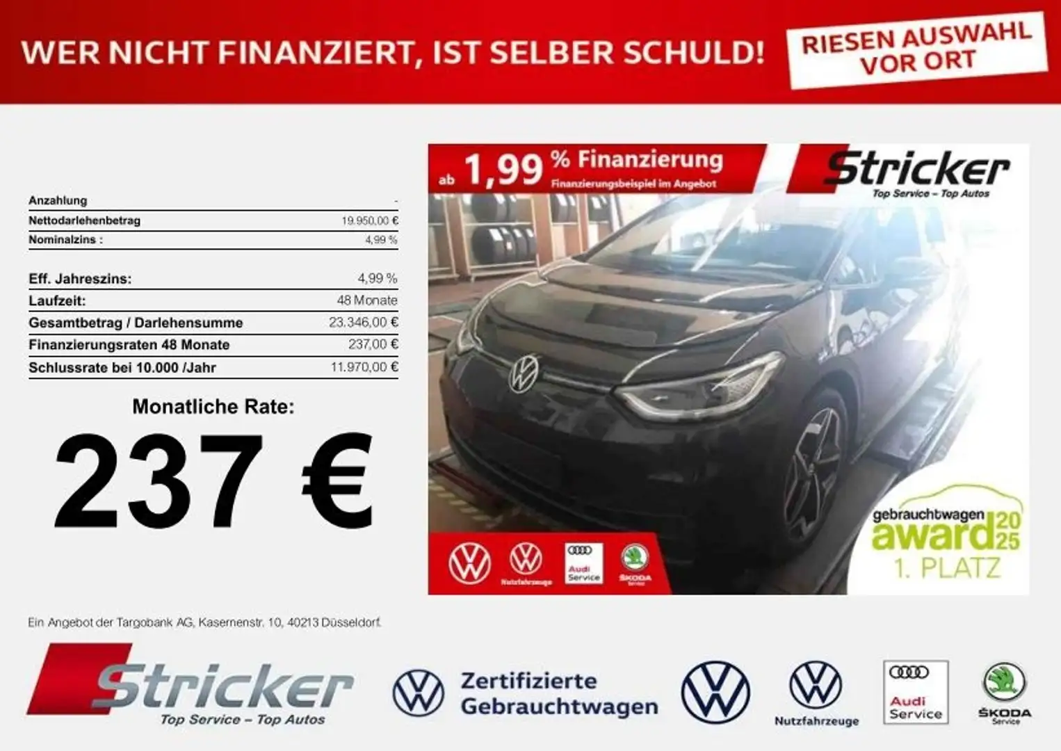 Volkswagen ID.3 Style 110/45 237,-ohne Anzahlung IQ.Light ACC Kam Silber - 1