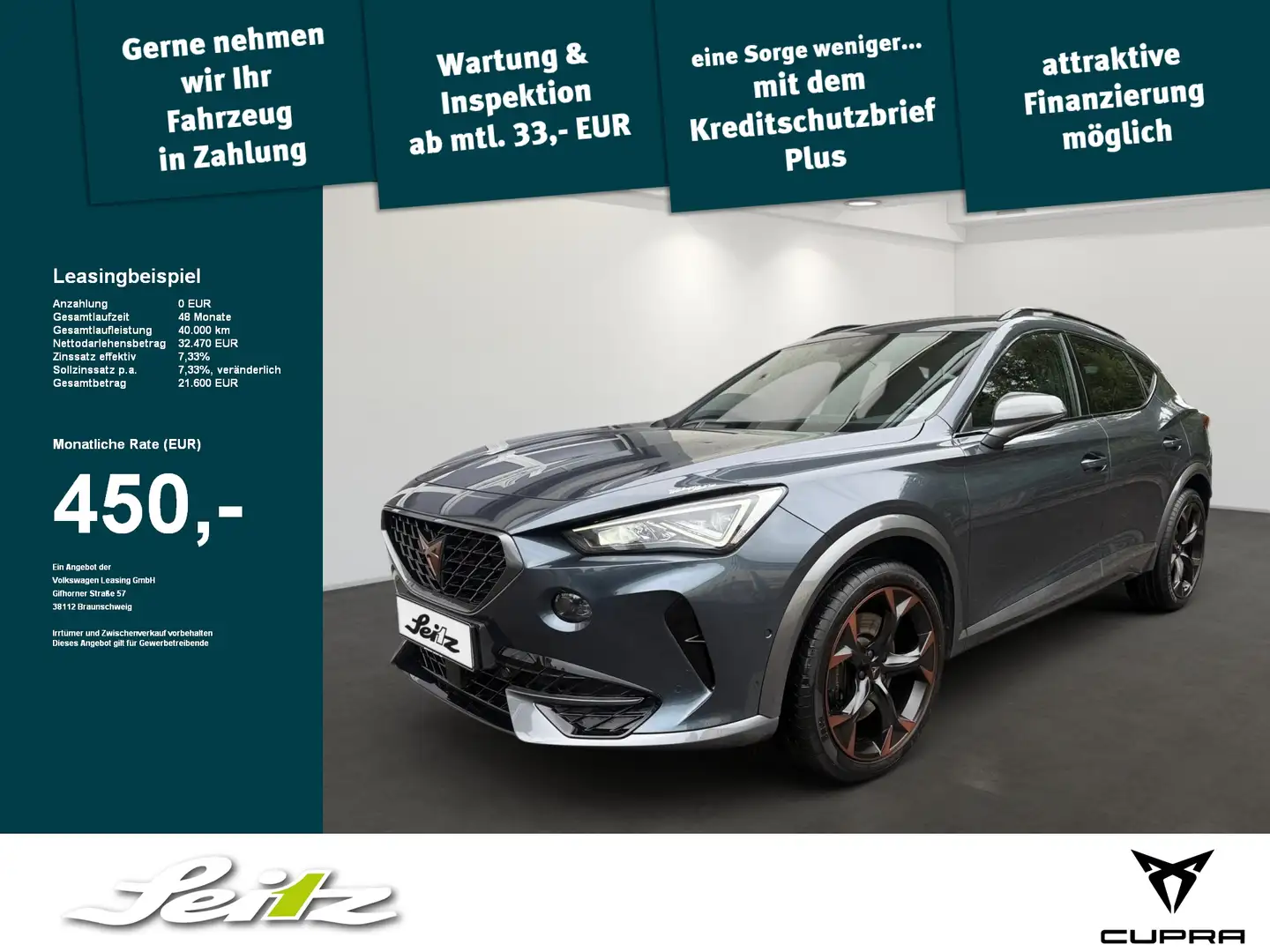 CUPRA Formentor VZ 2.0 TSI DSG VZ 4Drive Navi. LED. Rückfahrkamera Grau - 1