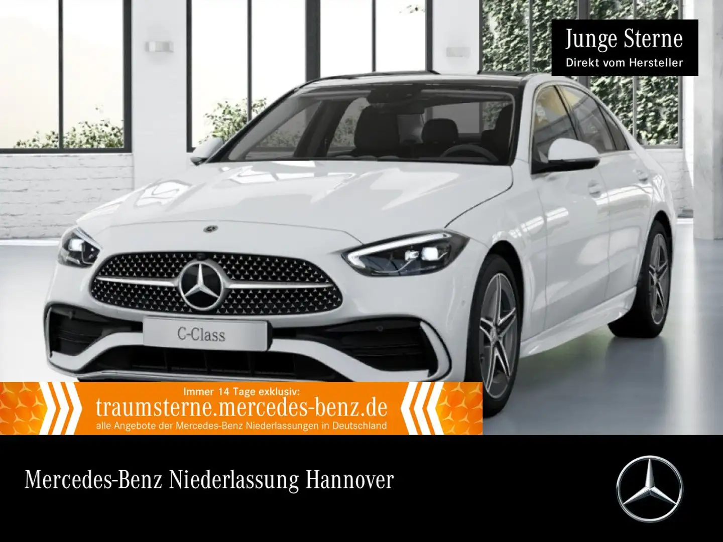Mercedes-Benz C 200 d AMG+PANO+360+AHK+LED+TOTW+KEYLESS+9G Blanc - 1