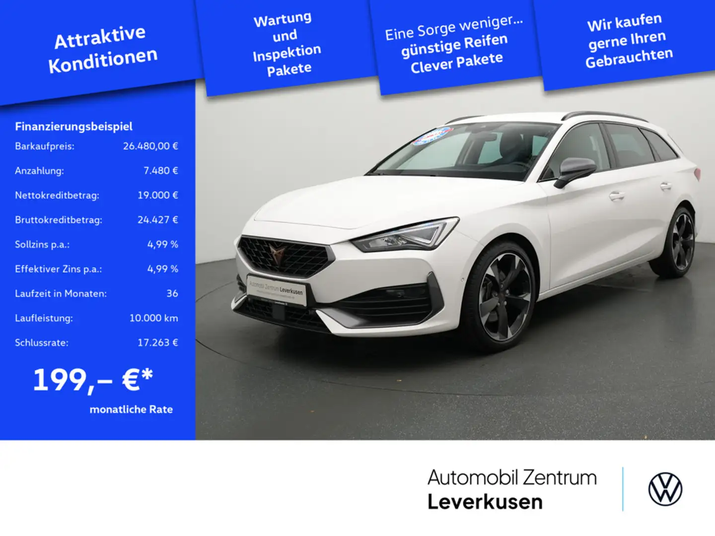 CUPRA Leon ST 2.0 DSG AHK ACC NAVI SHZ LED PDC LEDE Weiß - 1