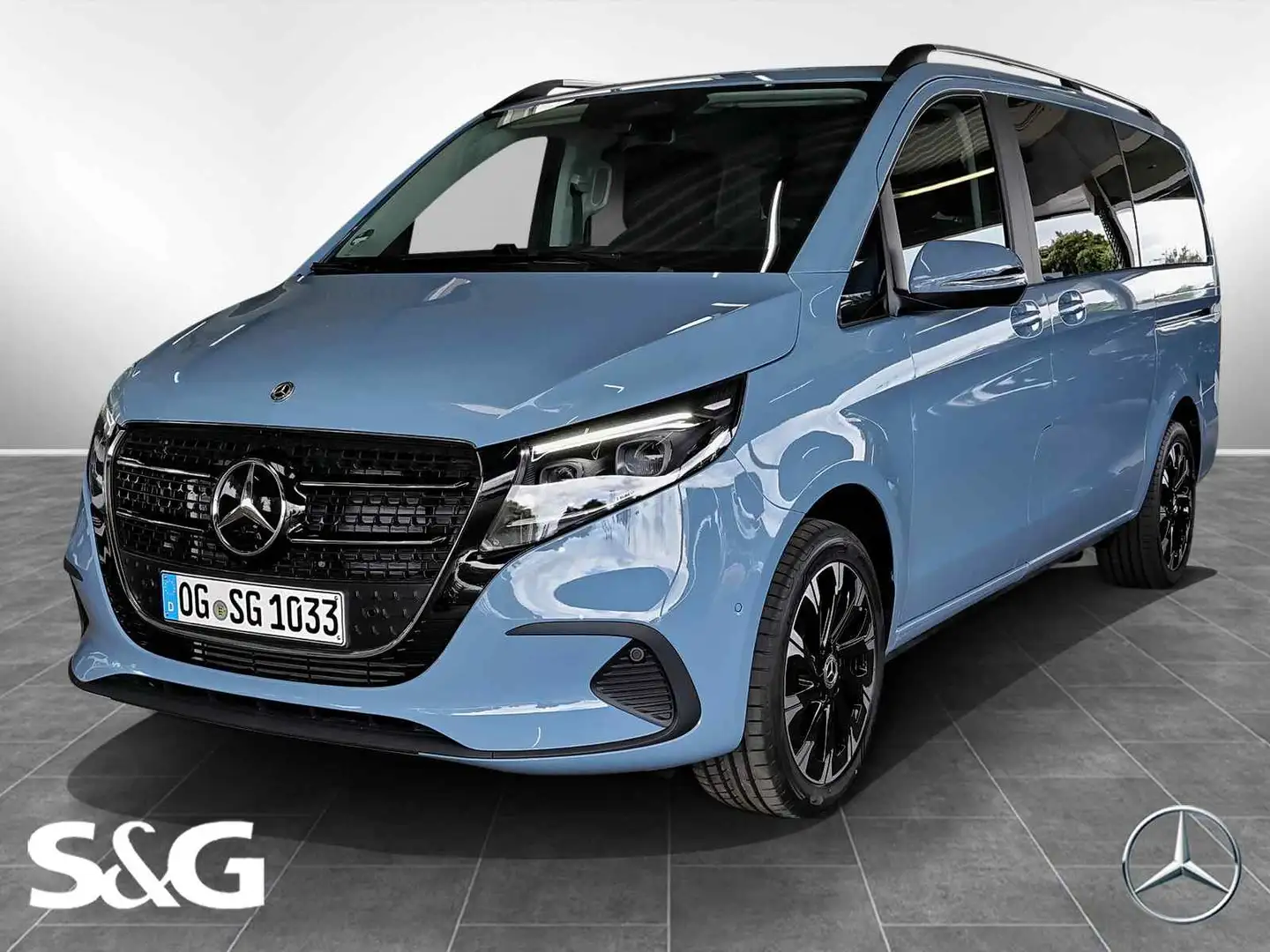 Mercedes-Benz V 300 d STYLE Lang MBUX+RüKam+AHK+Standheizung Blauw - 1