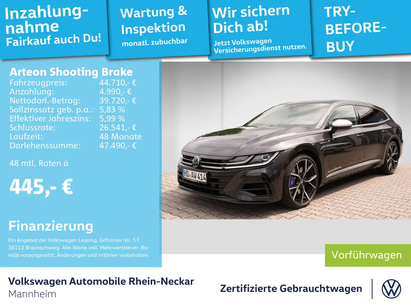 Volkswagen Arteon R 2.0 TS 4Motion sound AHV Grau - 1