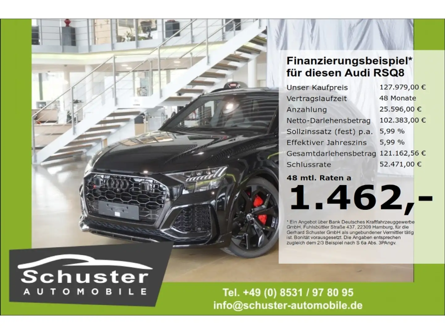 Audi RS Q8 *RS-Dyn.Pak+ Keramik-Br B&O 305km/h 23'' Schwarz - 1