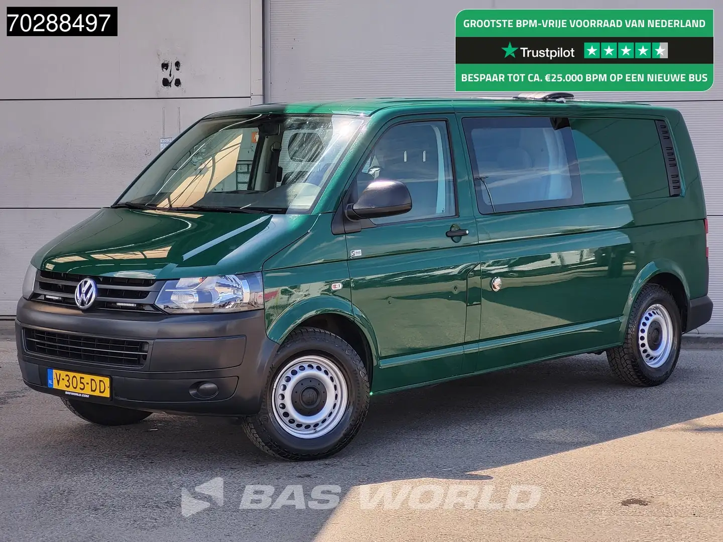 Volkswagen Transporter 140PK 4x4 4Motion Dubbel Cabine Trekhaak Airco Cru Groen - 1