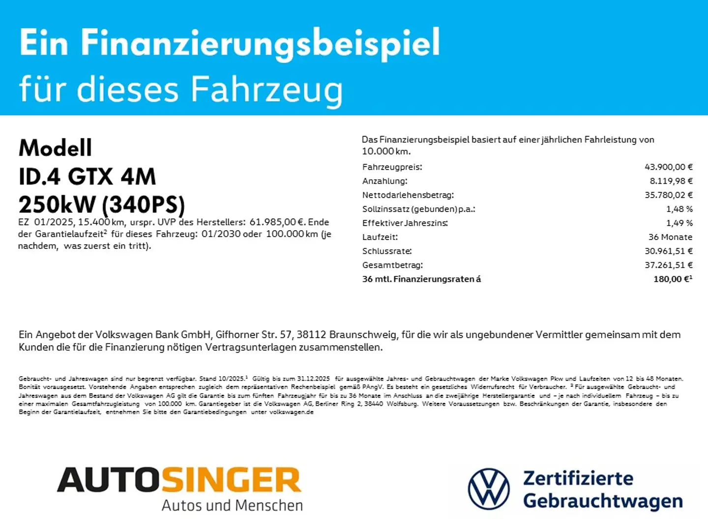 Volkswagen ID.4 GTX 4M *WÄRME*AHK*NAVI*ACC*SHZ*PDC* Weiß - 2