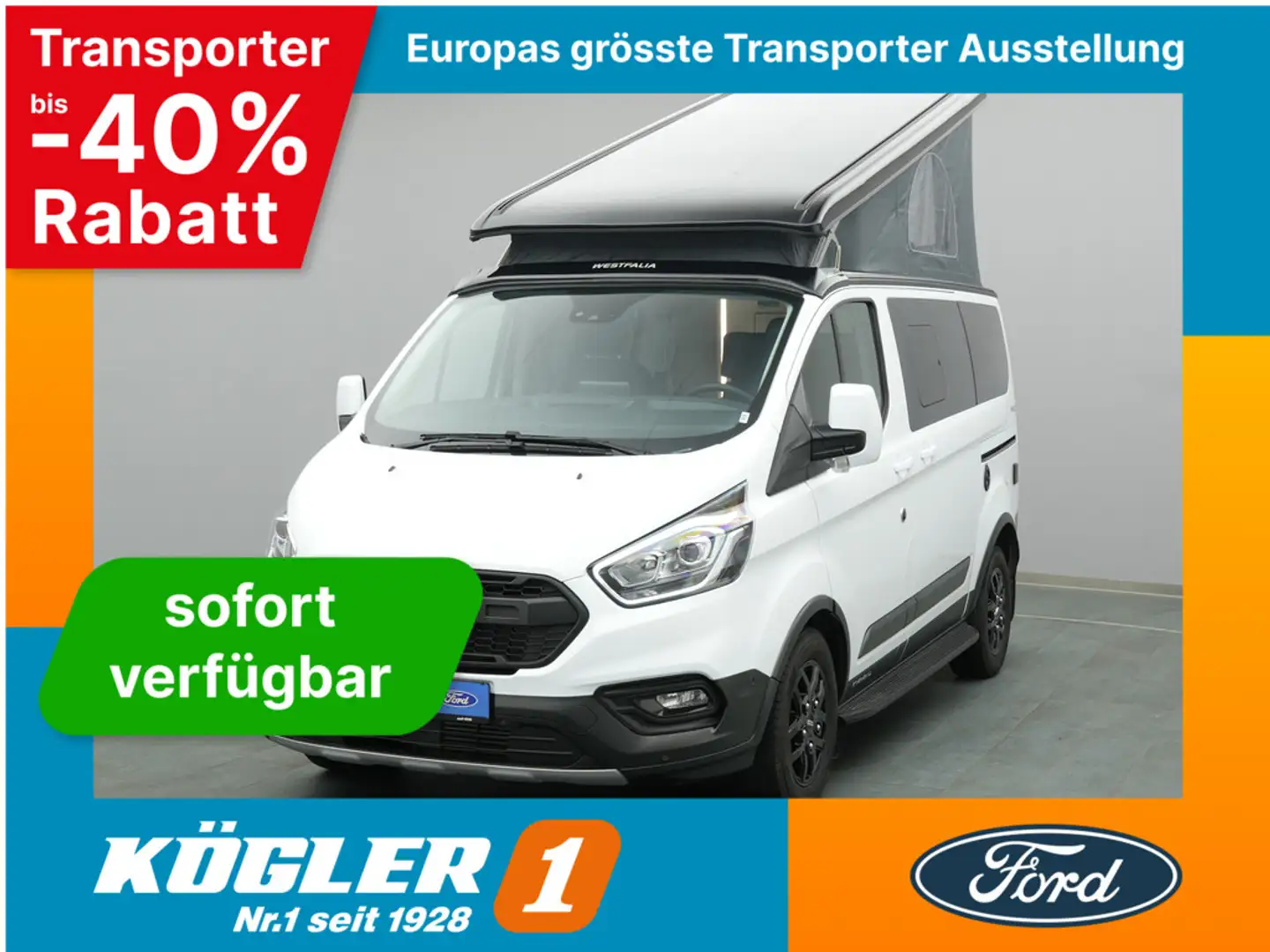 Ford Transit Nugget Trail/Aufstelldach 150PS -17%* Weiß - 1