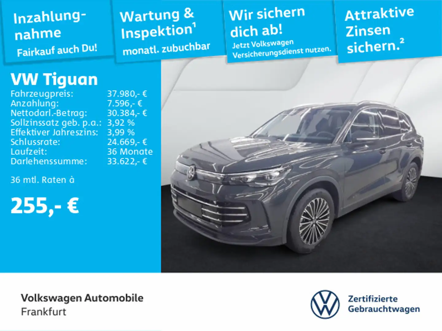 Volkswagen Tiguan 1.5 eTSI DSG Elegance Navi IQ.Light DAB+ Grau - 1