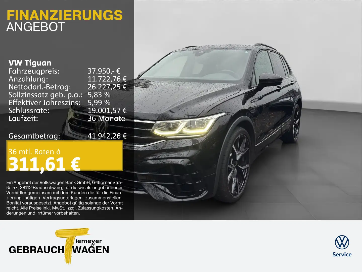 Volkswagen Tiguan R BLACK STYLE LM20 AKRAPOVIC AHK HARMAN Schwarz - 1