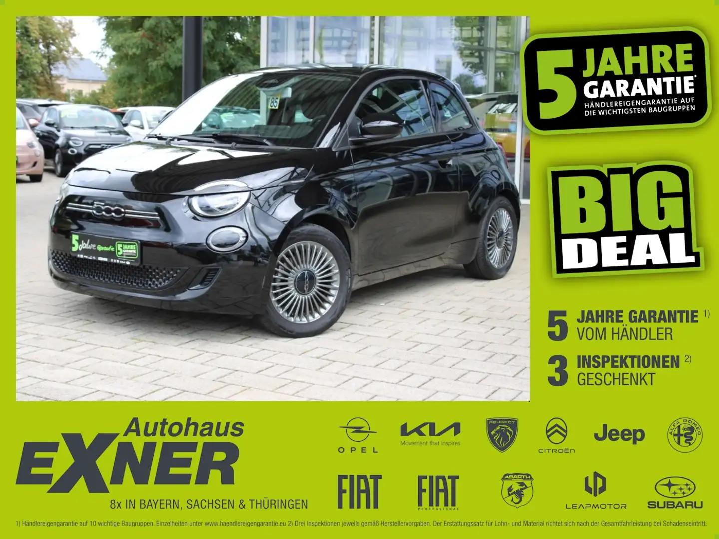 Fiat 500e Lim. ICON 42kWh Navi+KlimaA+AUT+SpurH Schwarz - 1