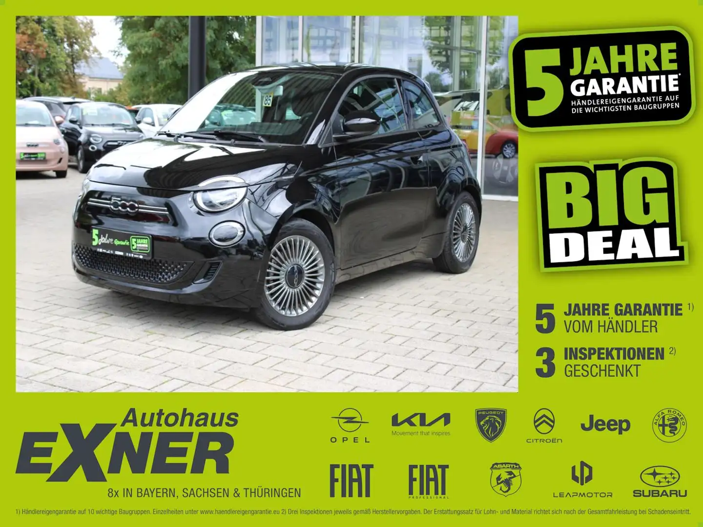 Fiat 500e Lim. ICON 42kWh Navi+KlimaA+AUT+SpurH Schwarz - 1