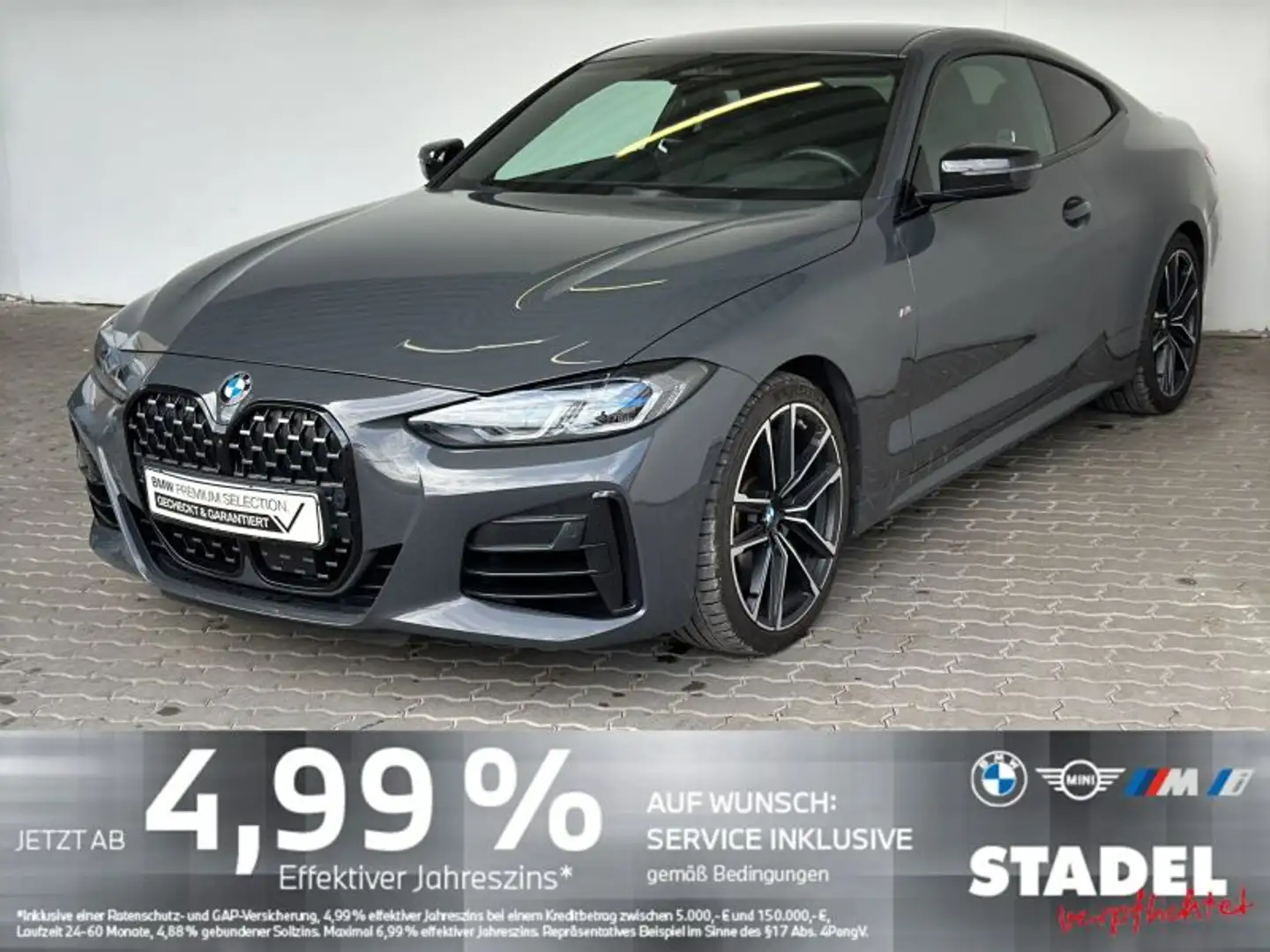 BMW 440 Mi Coupé Navi.Laser.HuD.360°.ACC.KomfZG.LR-Hz Grau - 1