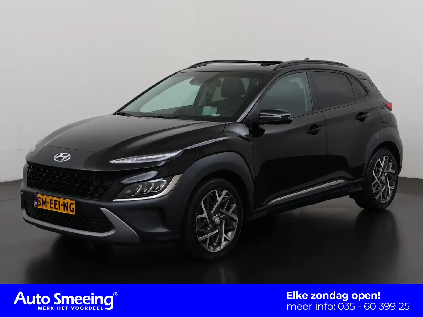 Hyundai KONA 1.6 GDI HEV Premium | Schuifdak | Leder | Head Up Zwart - 1