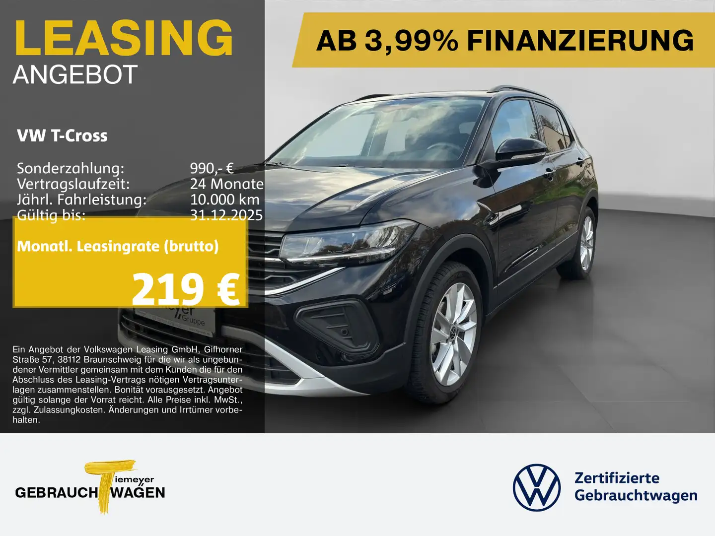 Volkswagen T-Cross 1.0 TSI DSG LIFE LM17 KAMERA ASSIST Schwarz - 1